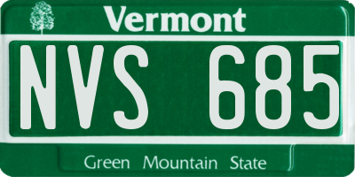 VT license plate NVS685