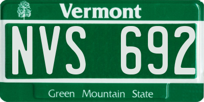 VT license plate NVS692