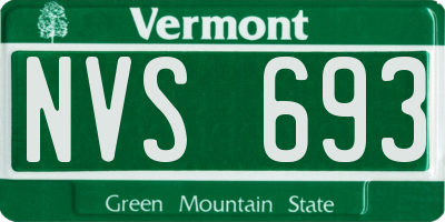 VT license plate NVS693