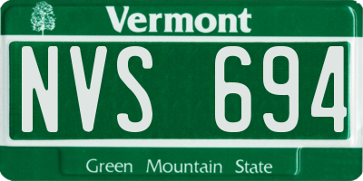 VT license plate NVS694