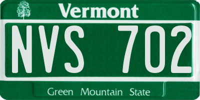 VT license plate NVS702