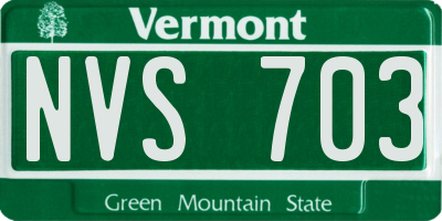 VT license plate NVS703