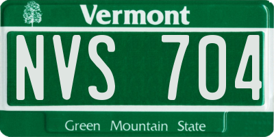 VT license plate NVS704