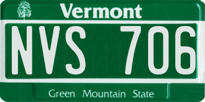 VT license plate NVS706