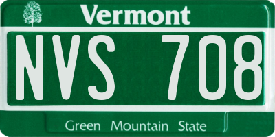 VT license plate NVS708