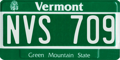 VT license plate NVS709