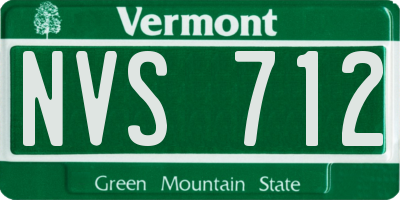VT license plate NVS712
