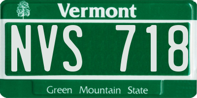 VT license plate NVS718