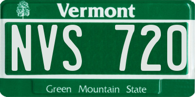 VT license plate NVS720