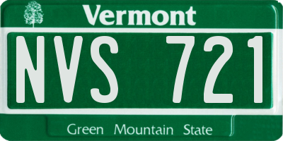 VT license plate NVS721