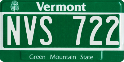 VT license plate NVS722