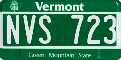 VT license plate NVS723