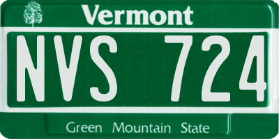 VT license plate NVS724