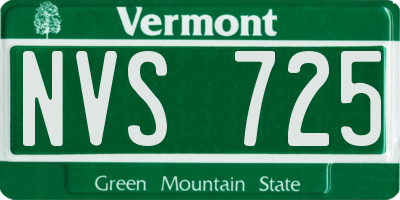 VT license plate NVS725