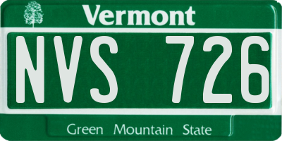 VT license plate NVS726