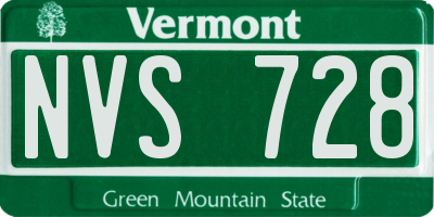 VT license plate NVS728