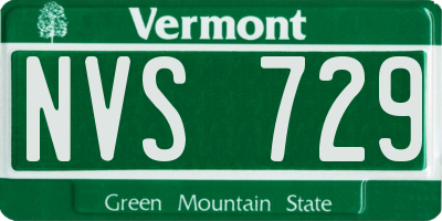 VT license plate NVS729