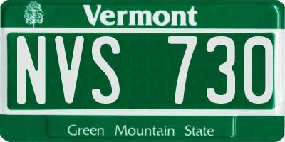 VT license plate NVS730