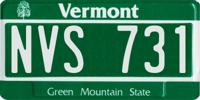 VT license plate NVS731