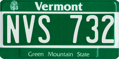 VT license plate NVS732