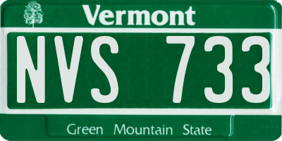 VT license plate NVS733