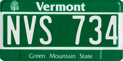 VT license plate NVS734