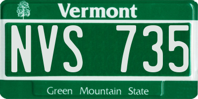VT license plate NVS735