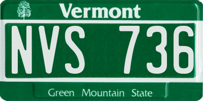 VT license plate NVS736
