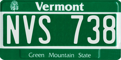 VT license plate NVS738