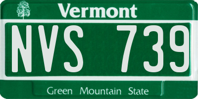 VT license plate NVS739