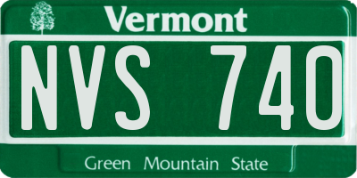 VT license plate NVS740