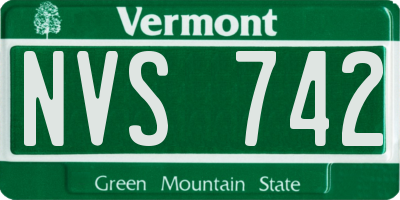 VT license plate NVS742