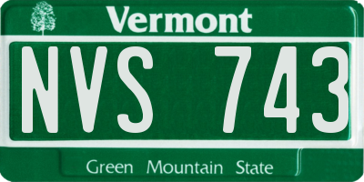 VT license plate NVS743