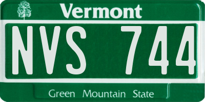 VT license plate NVS744