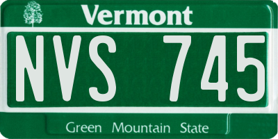 VT license plate NVS745