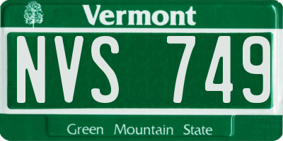 VT license plate NVS749