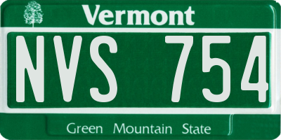 VT license plate NVS754