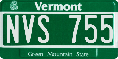 VT license plate NVS755