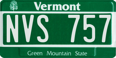 VT license plate NVS757