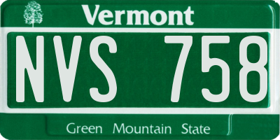 VT license plate NVS758