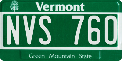 VT license plate NVS760