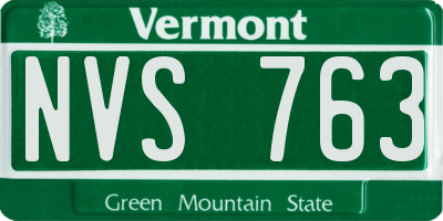 VT license plate NVS763