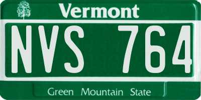 VT license plate NVS764