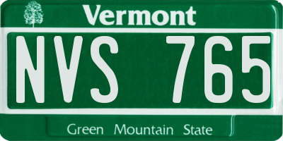 VT license plate NVS765