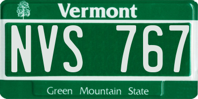 VT license plate NVS767