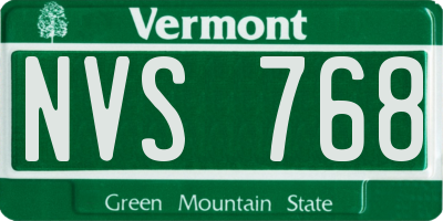 VT license plate NVS768