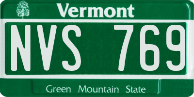 VT license plate NVS769