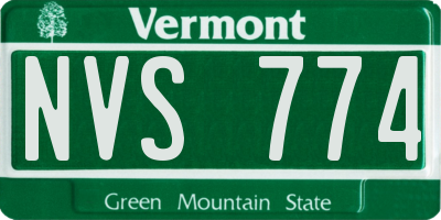 VT license plate NVS774