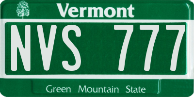 VT license plate NVS777