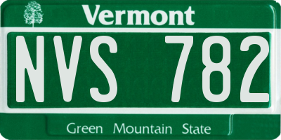 VT license plate NVS782